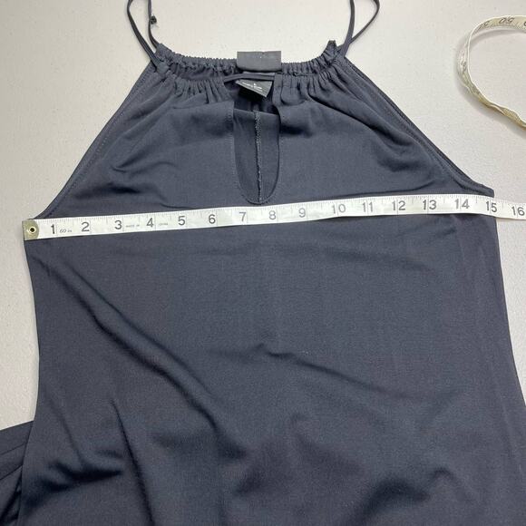 Vtg Y2K Impuls Halter Cutout Midi Maxi Dress Goth Grunge Black L Sexy‎ LBD - Picture 6 of 10